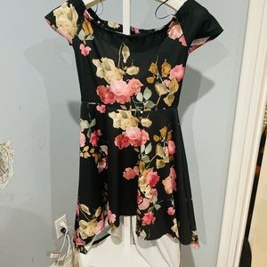 Hi / low off the shoulder floral dress